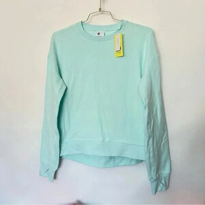 All In Motion Crewneck Size XS Pullover Sweatshirt Aqua Green/Teal Thumbhole